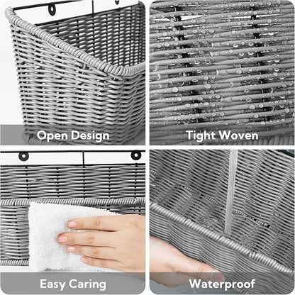 GRANNY SAYS Wicker Hanging Basket, 2 Pack Storage Baskets