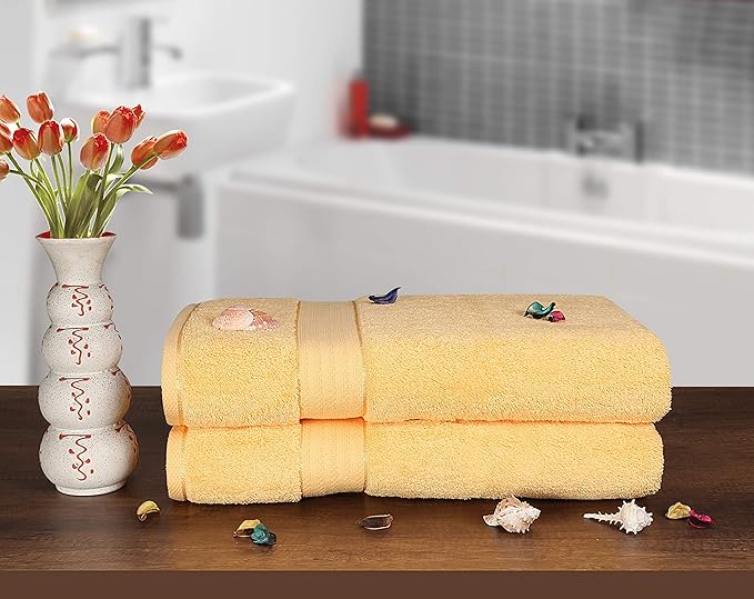 GLAMBURG 700 GSM Premium Cotton 2-Pack Oversized Extra Large Bath Sheet Set