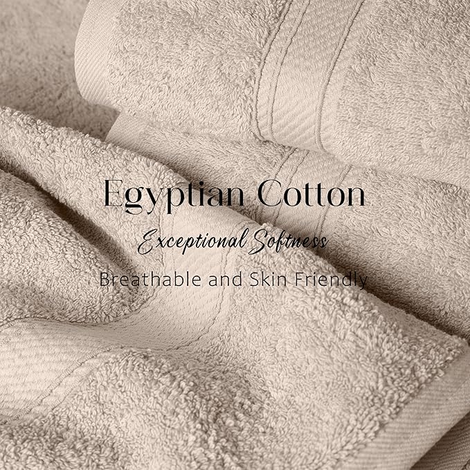 SUPERIOR Egyptian Cotton Pile Bath Towel Set of 2, Ultra Soft Luxury Towels