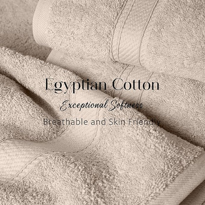 SUPERIOR Egyptian Cotton Pile Bath Towel Set of 2, Ultra Soft Luxury Towels