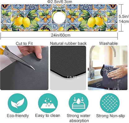 Kitchen Sink Splash Guard Faucet Mat Super Absorbent Fast Drying Mat Sink