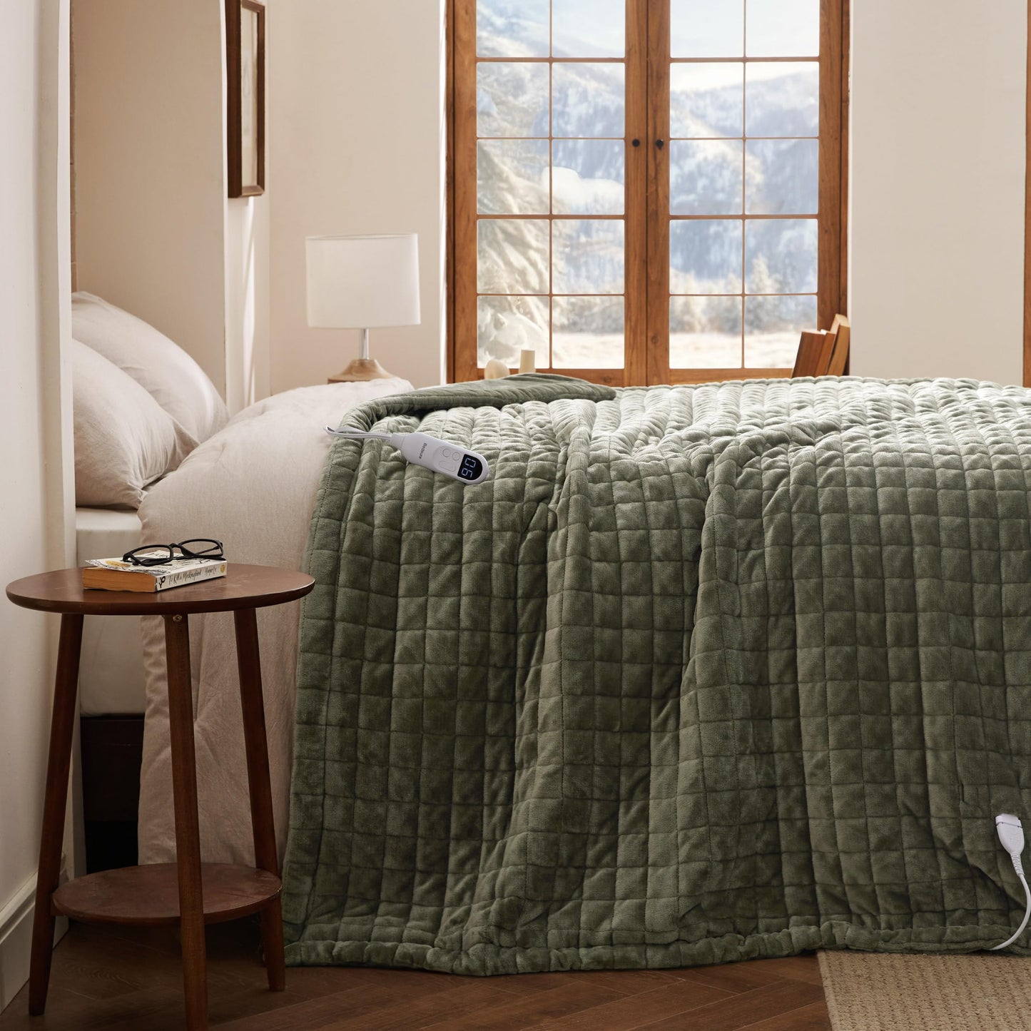 Bedsure Electric Blanket King Size - Dual Control Heated Blanket King Size, Fast Heating with 10 Time Settings & 10 Heat Settings, Warm Gift for Grandma (100x90 inches, Grey)
