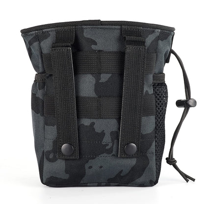 WOLF TACTICAL Drawstring MOLLE Dump Pouch - EDC Drop Bag for Ammo, Magazines, Range Shooting, Hunting, Outdoor Sports (Black Camo)