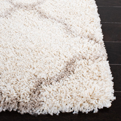 SAFAVIEH Hudson Shag Collection Area Rug - 5'3" x 7'6", Ivory & Beige, Moroccan Trellis Design, Non-Shedding & Easy Care, 2-inch Thick Ideal for High Traffic Areas in Living Room, Bedroom (SGH282E)