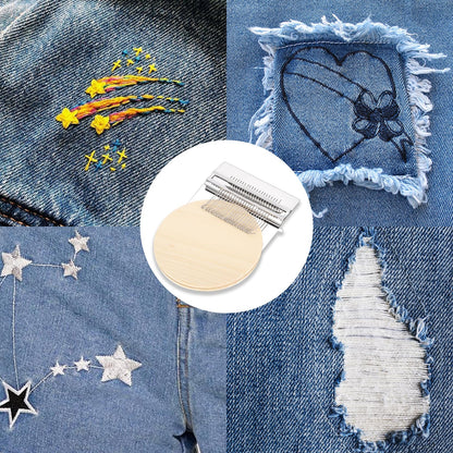 Knit Patch Kit - PatchMaker 2.0 Kit, Mini Darning Loom, Sewing Craft Supplies, Knitting Kit for Beginners, Patchwork Weaving Tool Set for Quickly Sewing Repair on Jeans, Socks and Clothes (21 Hooks)