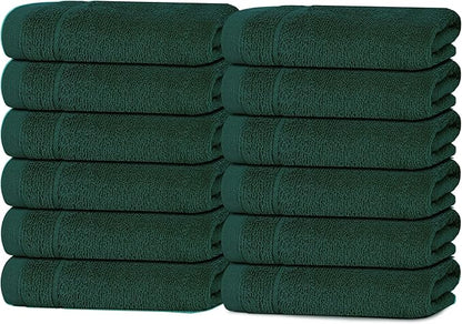 Tens Towels Pack of 12 Washcloths, 12 x 12 Inches, Lighter Weight, Quick to Dry