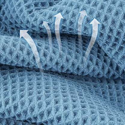 Microfiber Waffle Hand Towels, 4 Pieces, Fast Drying, Lint Free 430 GSM