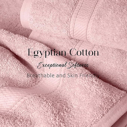 SUPERIOR Egyptian Cotton Pile 6 Piece Towel Set, Includes 2 Bath, 2 Hand