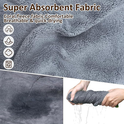 Soft Dog Bathrobe Fast Drying Dog Coat, Super Absorbent Dog Towels for After Bath, Microfiber Pet Robe Adjustable Collar & Belly Warm Keeping Dogs Coat for Pet Dogs & Cats (Grey, Medium)