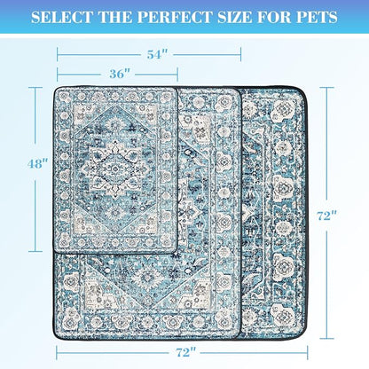 Dogcator Ocean-Blue Non-Slip Dog Washable Pee Pad Extra Large 72" x 72", Reusable Pet Training Pad for Dogs, Cats, and Puppies