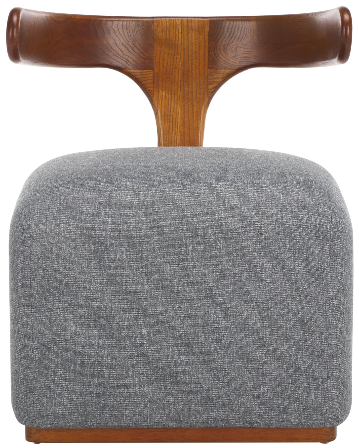SAFAVIEH Home Collection Oreus Mid-Century Modern Grey Linen/Brown Walnut Solid Wood Accent Chair
