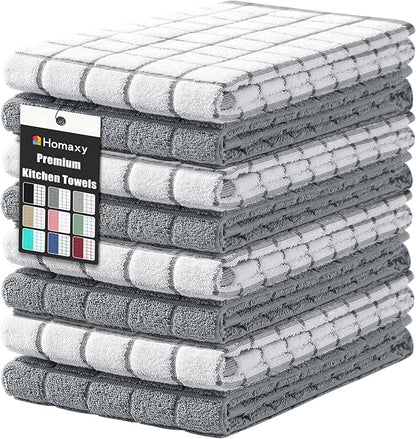 Homaxy Premium Cotton Kitchen Towels 16"x 28", Large Natural Ring Spun 390 GSM
