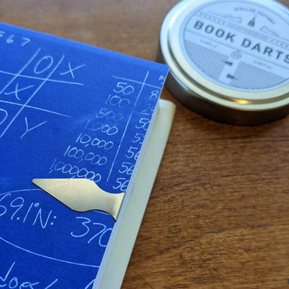 Stellar Factory Book Darts | Stainless Steel Line Marker Bookmarks | 50-Count Tin | Reusable, Page-Safe | for Students, Readers & Professionals