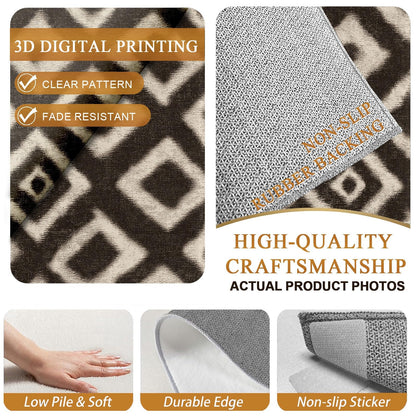 Country Rugs 7x9 - Classic Rustic Geometric Aztec Design, Rural Country Farmhouse Style, Native American Rustic Carpet, Washable Non Slip Soft Large Carpet for Living Room Kitchen
