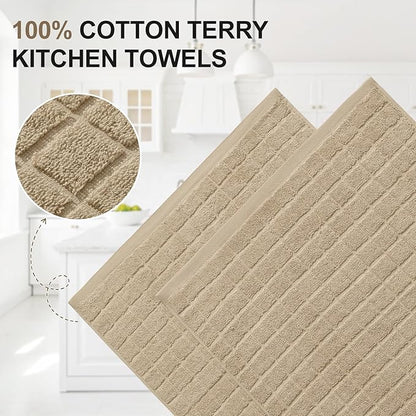 Homaxy Premium Cotton Kitchen Towels 16"x 28", Large Natural Ring Spun 390 GSM