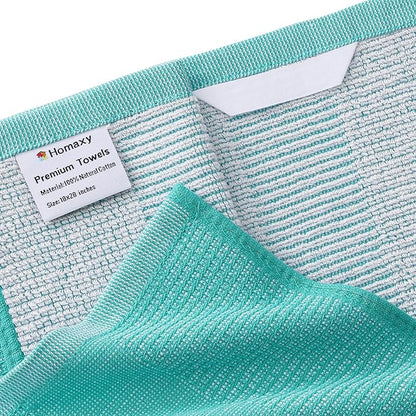 Homaxy Premium Kitchen Towels, Large Cotton Kitchen Hand Towels, Flat and Terry