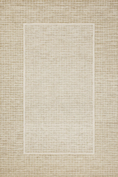 Loloi Chris Loves Julia Briggs Collection, Wheat & Ivory, 5'-0" x 7'-6" Area Rug – Minimal Gritted Design Area Rugs for Living Room Bedroom Entryway & Hallway No Shed High Traffic Home Decor Rug