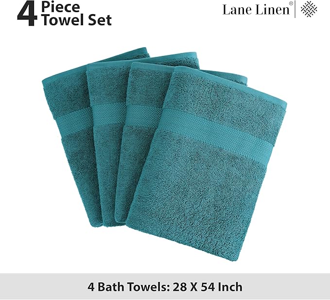 LANE LINEN Premium 4 Pack Bath Towels Set