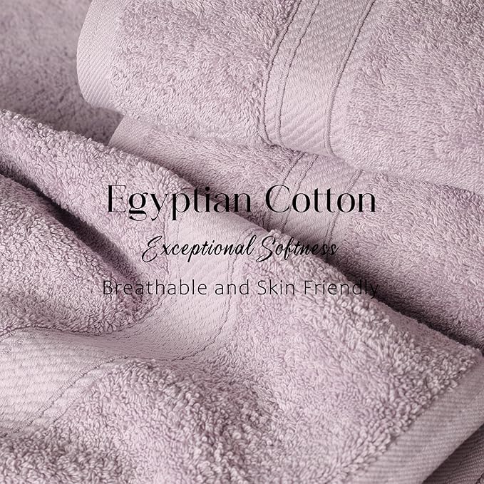 SUPERIOR Egyptian Cotton Pile 6 Piece Towel Set, Includes 2 Bath, 2 Hand