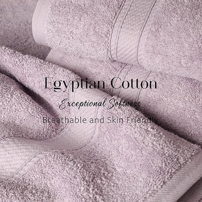SUPERIOR Egyptian Cotton Pile 6 Piece Towel Set, Includes 2 Bath, 2 Hand