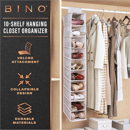 BINO 10-Shelf Shoe Closet Organizer