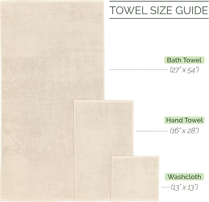 Elegant Comfort Luxury 6-Piece Towel Set, Premium Soft 100% Turkish Cotton
