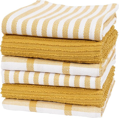 KAF Home Premium Kitchen Towels, Large 100% Cotton, Flat & Terry Absorbent Dish