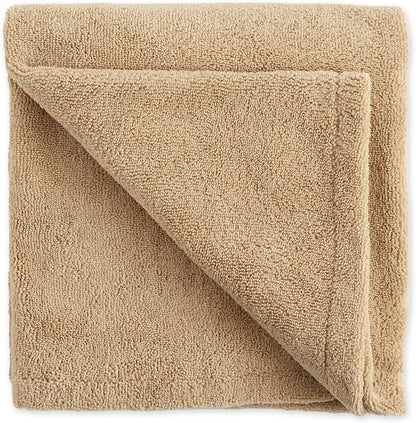 Bone Dry Pet Grooming Towel Collection Absorbent Microfiber X-Large, 41x23.5, Embroidered Taupe (Pack of 12)
