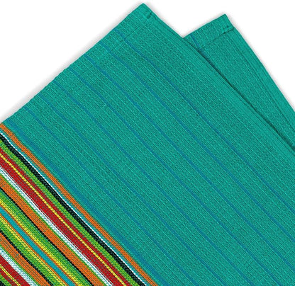 Simpli-Magic 79335 Kitchen Dish Towels, 16x27 Inches, Salsa Stripe, 8 Pack