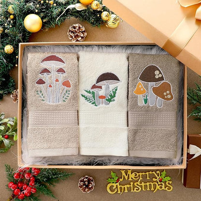 3 Pcs Mushroom Decorative Hand Towels