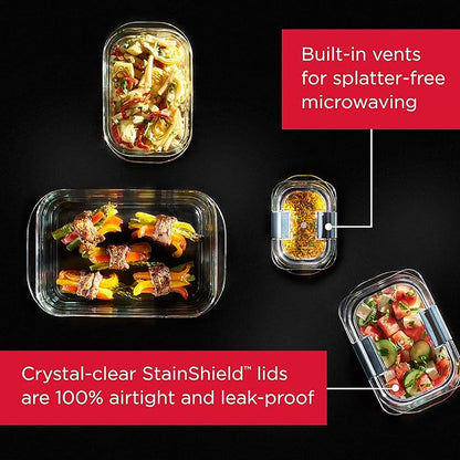Rubbermaid Brilliance Glass Storage 4.7-Cup Food Containers