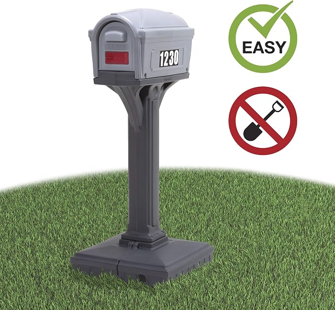 Simplay3 Dig-Free Easy Up Classic Mailbox (Steel Gray/Charcoal)