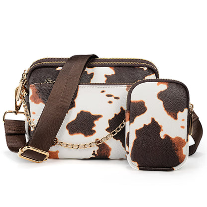 UTO Small Crossbody Bags for Women 3 in 1 Trendy Belt Purse Fashion Designer Mini Cute Sling Fanny Chest Pack