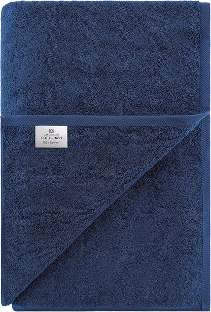 American Soft Linen 100% Cotton 600 GSM Turkish 40x80 Oversized Bath Towel Sheet