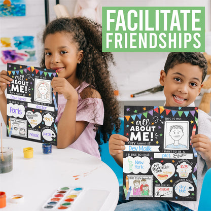 Hadley Designs All About Me Posters for Classroom Must Haves - 20 Star Student Poster, 100 Days of School Items, Star of The Week Poster Elementary Classroom Decor, End of School Year Teacher Supplies