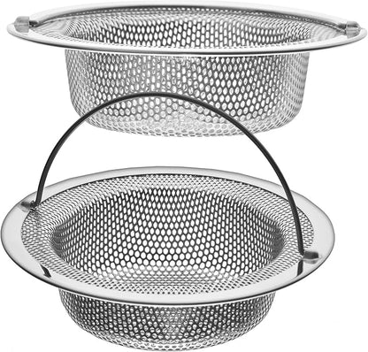 2 Pack - 4.5" Top / 3" Basket - Kitchen Sink Drain Strainer Stainless Steel