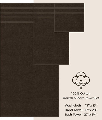 American Soft Linen Luxury 6 Piece Towel Set, 2 Bath Towels 2 Hand Towel 2