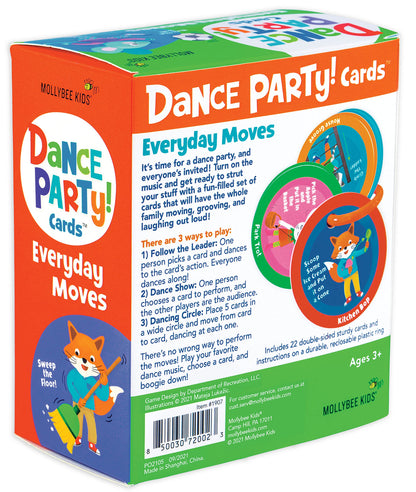 MOLLYBEE KIDS Preschool Dance Party Cards Everyday Moves, Gifts for Ages 3+, Toddler Travel Game and Activity