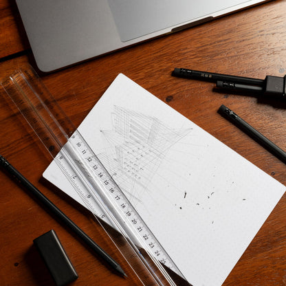 Notsu Dot Grid Desk Notepad 2 Pack | Minimalist Dotted Memo Mouse Pads with Premium Thick Paper, Small 5.5" x 8.5"