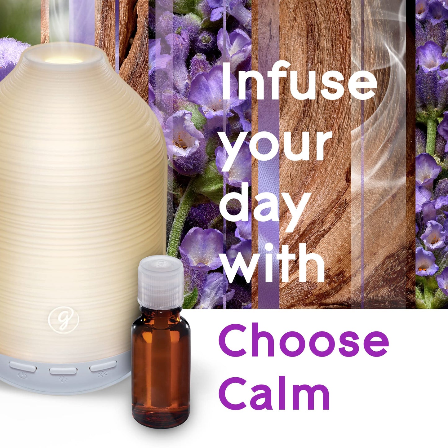 Glade Aromatherapy Diffuser & Essential Oil, Air Freshener for Home, Choose Calm Scent with Notes of Lavender & Sandalwood, 0.56 Fl Oz