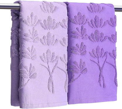 2 Pcs Lavender Hand Towels for Bathroom Purple Lavender Bathroom Hand Towel