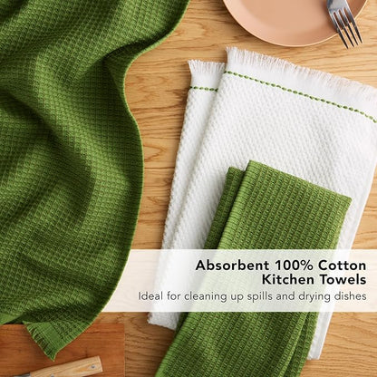 KitchenAid Gourmet Series Gridlines Kitchen Towels 3-Pack Set, 100% Cotton