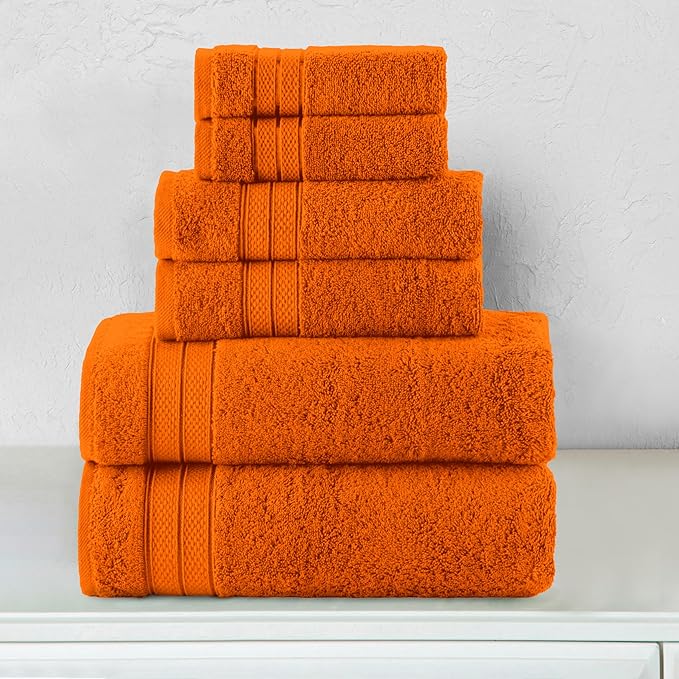 Elegant Comfort Luxury 6-Piece Towel Set, Premium Soft 100% Turkish Cotton