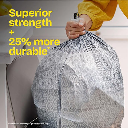 Glad ForceFlex MaxStrength Drawstring XL Kitchen Trash Bags, 20 Gal, 80 Ct