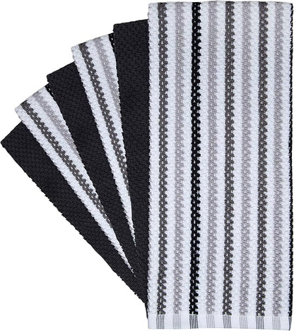 Premium Kitchen Towels | Large Cotton Kitchen Hand Towels | Popcorn Striped
