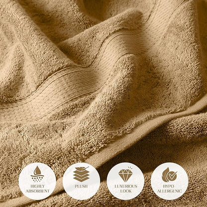 SUPERIOR Egyptian Cotton Pile Bath Towel Set of 2, Ultra Soft Luxury Towels