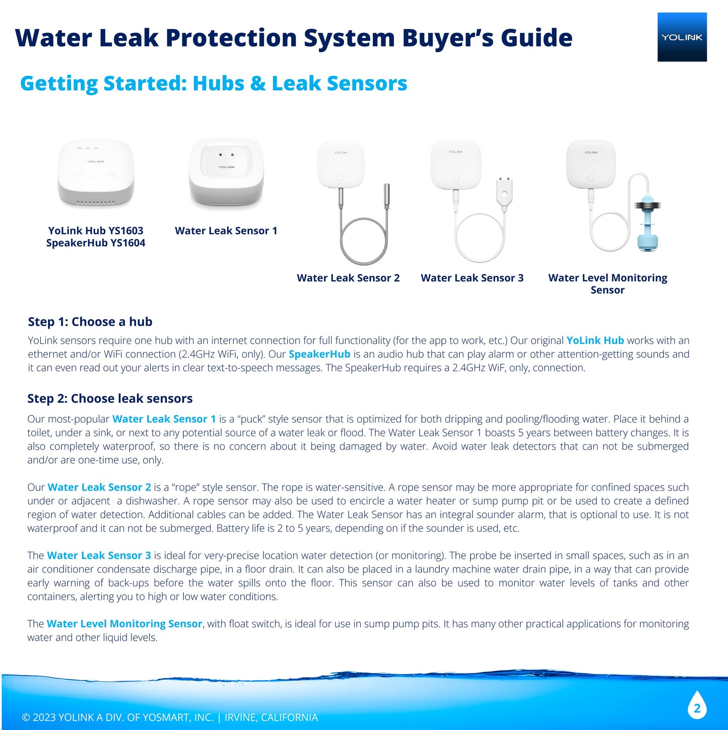 YoLink Water Leak Sensor 3-Pack, LoRa Up to 1/4 Mile Open-Air Range Smart Water Leak & Flood Detector, SMS/Text, Email & Push Notifications, w/Alexa, IFTTT, Home Assistant - YoLink Hub Required