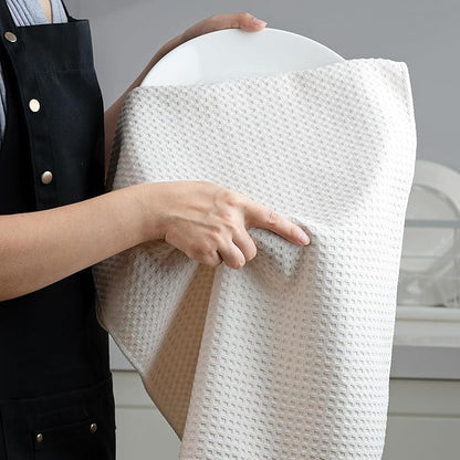 POLYTE Ultra Premium Microfiber Kitchen Dish Hand Towel Waffle Weave, 8 Pack