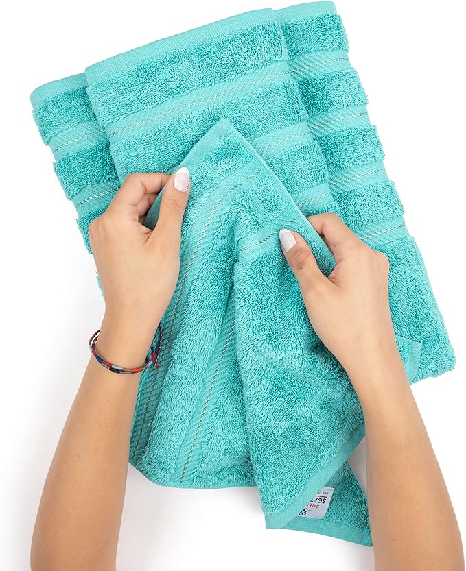 American Soft Linen Luxury 6 Piece Towel Set, 2 Bath Towels 2 Hand Towel 2