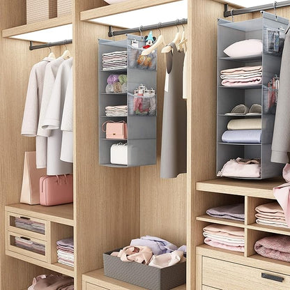 MAX Houser 5 Shelf Hanging Closet Organizer, Space Saver, Closet Hanging Shelves